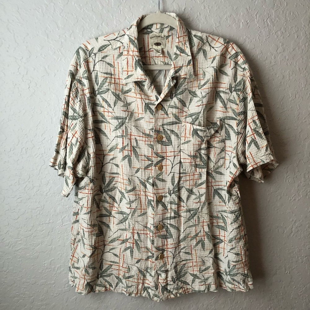 Vintage Waffle Knit Beach Button Down